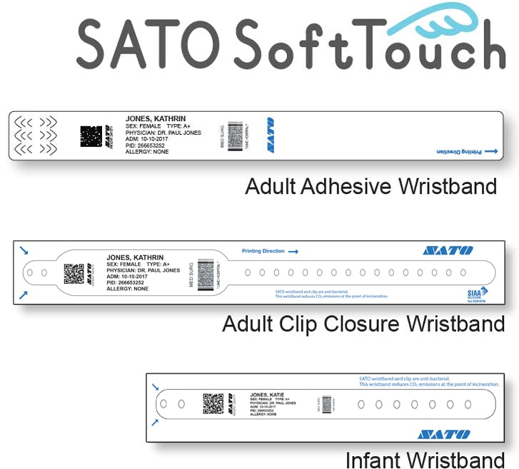 SATO SoftTouch Wristbands detailed view