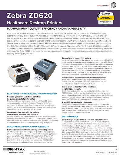 Zebra ZD620 Healthcare Desktop printer brochure thumbnail image 512px